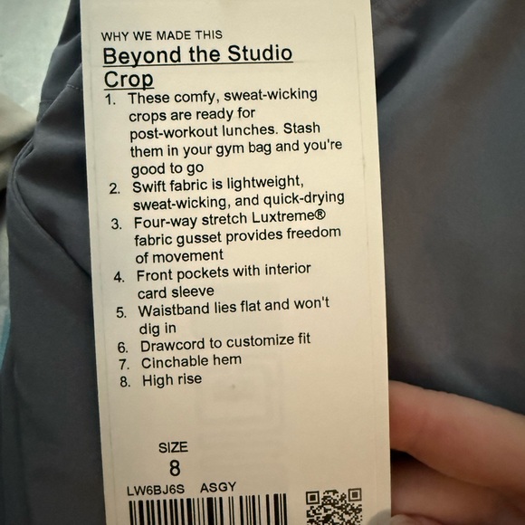 Lululemon Gray Beyond the Studio Crop - Picture 6 of 7